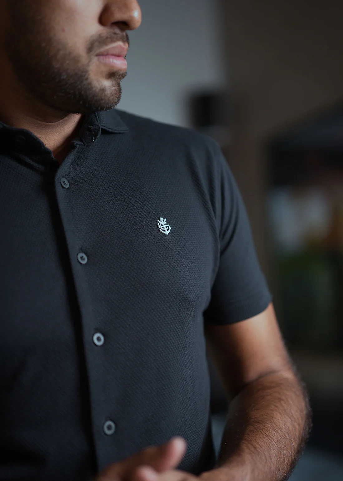 Pop-corn Knit Hybrid Shirt